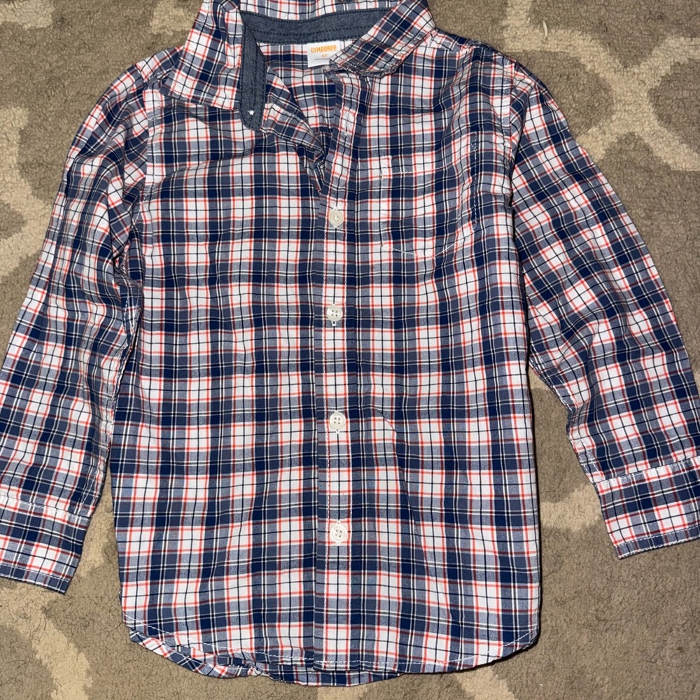 Gymboree Blue and Red Plaid Button Down Shirt